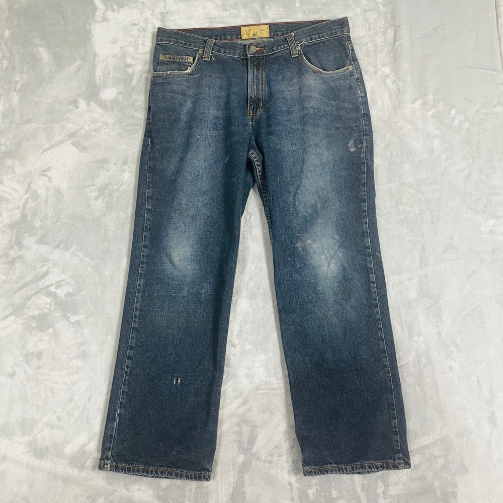 Red Camel Jeans Mens 36x28 Y2K Blue Straight Leg Distressed Denim Pants